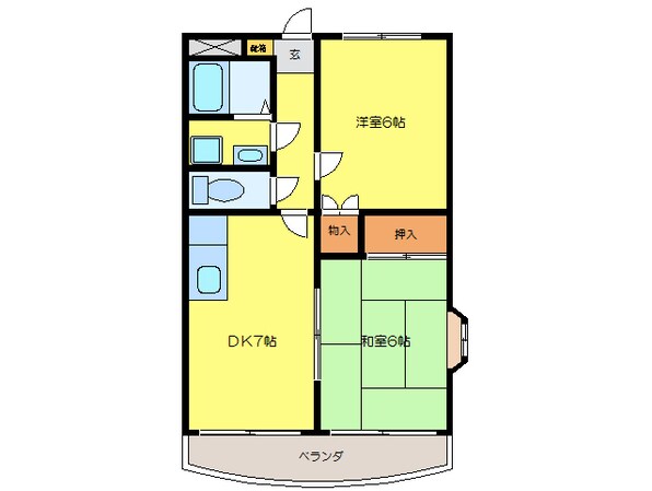 ペガサス緑ヶ丘2号館の物件間取画像